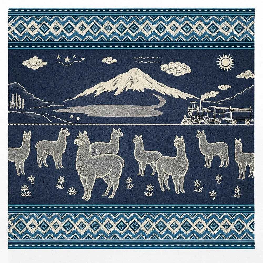 Casa De Alpaca Wool HandmadeReversible Ecuadorean Blanket NativePatterns#1201258